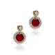 Garnet Cz Round Shape Authentic Earrings Garnet Cz Round Shape Authentic Earrings