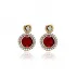 Garnet Cz Round Shape Authentic Earrings