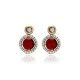 Garnet Cz Round Shape Authentic Earrings Garnet Cz Round Shape Authentic Earrings