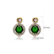 Emerald Round 925 Sterling Silver Earrings