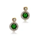 Emerald Round 925 Sterling Silver Earrings