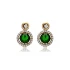Emerald Round 925 Sterling Silver Earrings