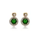 Emerald Round 925 Sterling Silver Earrings