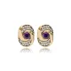 Amethyst CZ Round Design Authentic Earrings Amethyst CZ Round Design Authentic Earrings
