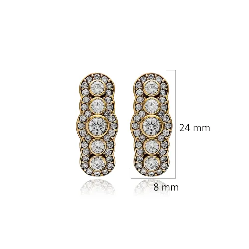 White CZ Round 925 Sterling Silver Earrings