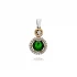 Emerald CZ Round Shape 925 Sterling Silver Pendant