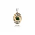 Emerald CZ Round 925 Sterling Silver Pendant