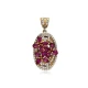 Ruby CZ Oval 925 Sterling Silver Pendant | 925 Sterling Silver Wholesale | Sade Silver Ruby CZ Oval 925 Sterling Silver Pendant - Sade 925 Silver Jewelry