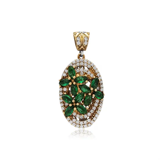 Emerald CZ Oval Turkish Authentic Pendant Emerald CZ Oval Turkish Authentic Pendant