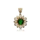 Flower Emerald CZ 925 Sterling Silver Pendant Flower Emerald CZ 925 Sterling Silver Pendant