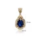 Pear Shape Sapphire CZ Sterling Silver Pendant