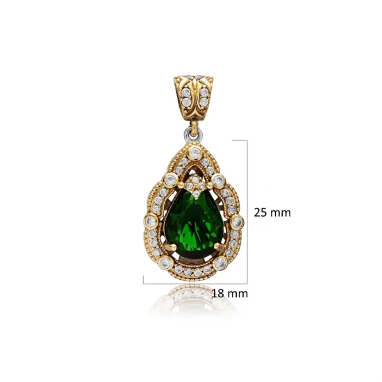 Emerald CZ Pear Shape 925 Sterling Silver Pendant Emerald CZ Pear Shape 925 Sterling Silver Pendant
