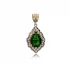 Emerald CZ Pear 925 Sterling Silver Pendant