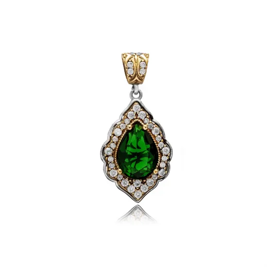 Emerald CZ Pear 925 Sterling Silver Pendant Emerald CZ Pear 925 Sterling Silver Pendant