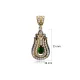 Emerald CZ Tulip Design Authentic Pendant Emerald CZ Tulip Design Authentic Pendant