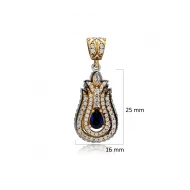 Sapphire CZ Tulip 925 Sterling Silver Pendant