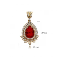 Garnet CZ Round 925 Sterling Silver Pendant