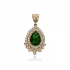 Emerald CZ Round Sterling Silver Pendant