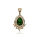 Emerald CZ Round Sterling Silver Pendant | 925 Sterling Silver Wholesale | Sade Silver Emerald CZ Round Sterling Silver Pendant - Sade 925 Silver Jewelry