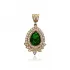 Emerald CZ Round Sterling Silver Pendant