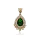 Emerald CZ Round Sterling Silver Pendant Emerald CZ Round Sterling Silver Pendant