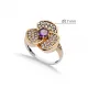 Amethyst CZ Flower Ottoman Silver Authentic Ring Amethyst CZ Flower Ottoman Silver Authentic Ring