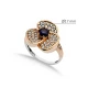 Sapphire CZ Flower Ottoman 925 Sterling Silver Ring