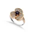 Sapphire CZ Flower Ottoman 925 Sterling Silver Ring