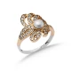 Pearl CZ Flower Ottoman 925 Sterling Silver Ring Pearl CZ Flower Ottoman 925 Sterling Silver Ring