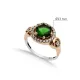 Emerald Round Ottoman 925 Sterling Silver Ring