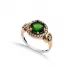 Emerald Round Ottoman 925 Sterling Silver Ring