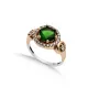 Emerald Round Ottoman 925 Sterling Silver Ring