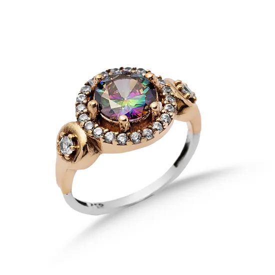 Mystic Topaz Round Turkish Ottoman Authentic Ring Mystic Topaz Round Turkish Ottoman Authentic Ring