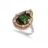 Emerald CZ Pear Ottoman 925 Sterling Silver Ring