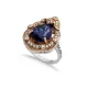 Sapphire Pear Ottoman 925 Sterling Silver Ring Sapphire Pear Ottoman 925 Sterling Silver Ring