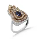 Sapphire Tulip Ottoman 925 Sterling Silver Ring Sapphire Tulip Ottoman 925 Sterling Silver Ring