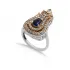 Sapphire Tulip Ottoman 925 Sterling Silver Ring