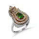 Emerald Tulip Ottoman 925 Sterling Silver Ring Emerald Tulip Ottoman 925 Sterling Silver Ring