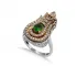 Emerald Tulip Ottoman 925 Sterling Silver Ring
