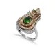 Emerald Tulip Ottoman 925 Sterling Silver Ring Emerald Tulip Ottoman 925 Sterling Silver Ring