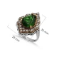 Pear Emerald CZ Ottoman Sterling Silver Ring Pear Emerald CZ Ottoman Sterling Silver Ring