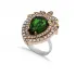 Emerald Pear Ottoman 925 Sterling Silver Ring