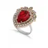 Garnet Pear Ottoman 925 Sterling Silver Ring