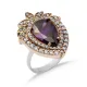 Amethyst Pear Ottoman 925 Sterling Silver Ring Amethyst Pear Ottoman 925 Sterling Silver Ring
