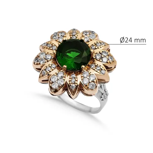 Emerald Flower Ottoman Authentic Ring Emerald Flower Ottoman Authentic Ring