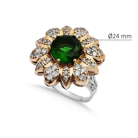 Emerald Flower Ottoman Authentic Ring Emerald Flower Ottoman Authentic Ring