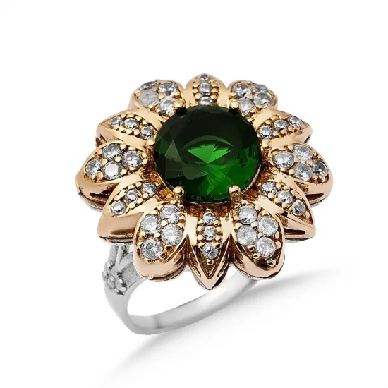 Emerald Flower Ottoman Authentic Ring Emerald Flower Ottoman Authentic Ring