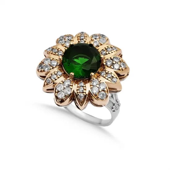 Emerald Flower Ottoman Authentic Ring Emerald Flower Ottoman Authentic Ring