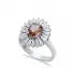 Oval Baguette Cluster Silver Zultanite Ring
