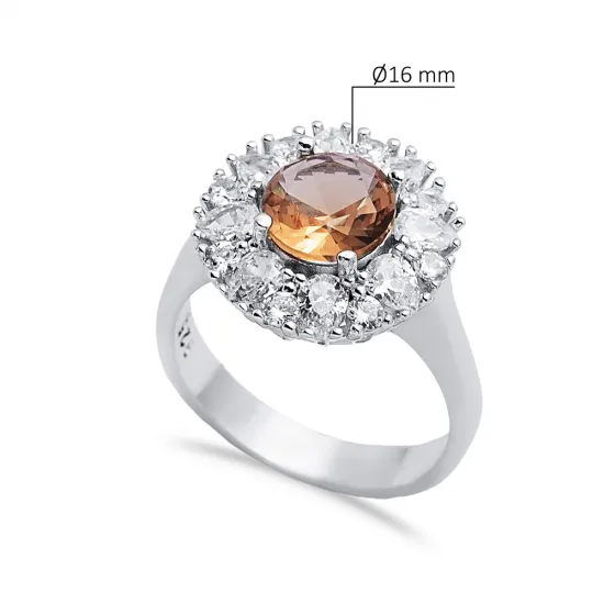 Round Pear Cluster Silver Zultanite Ring Round Pear Cluster Silver Zultanite Ring